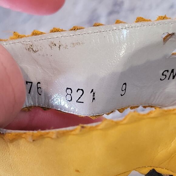 Pancaldi Womens Slingback Heels Yellow Cutout Geometric Shapes 3.5" Size 9 N - Picture 10 of 11